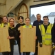 (Participants and their finished pieces alongside the joinery team at the Department for Communities’ (DfC) Historic Environment Division.)